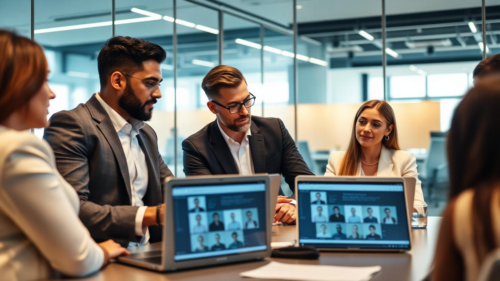 Hiring team reviewing candidate profiles