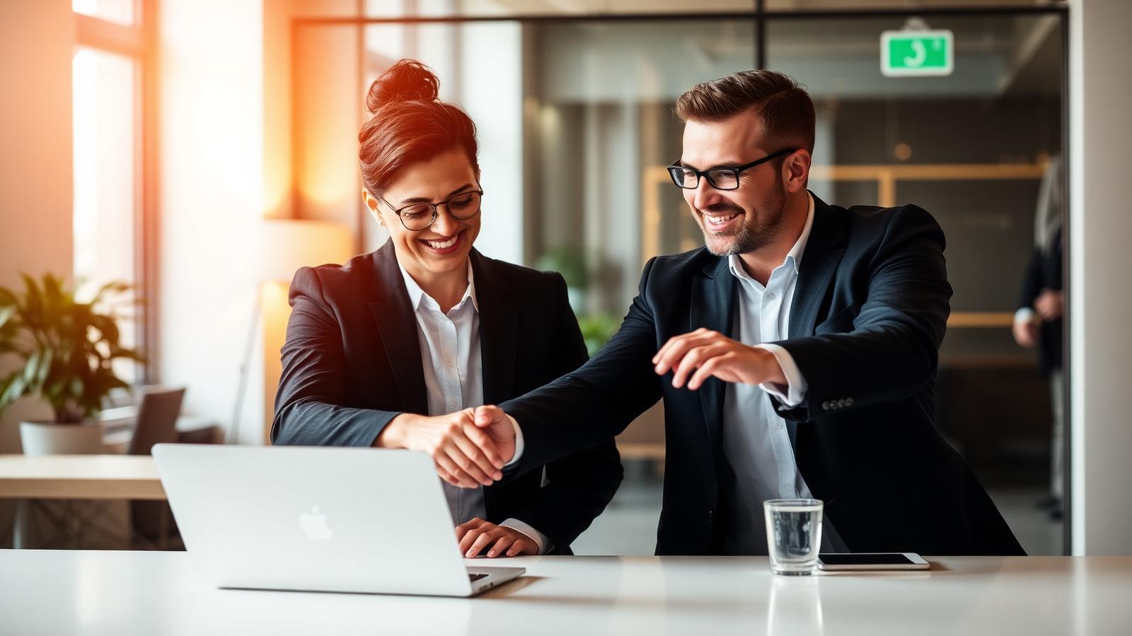 Recruitment partnership handshake